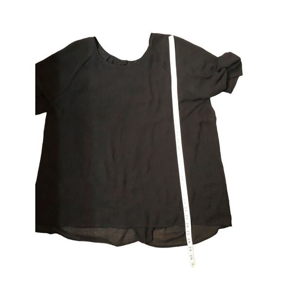 Bobeau Collection black chiffon mixed media tunic - Picture 6 of 7
